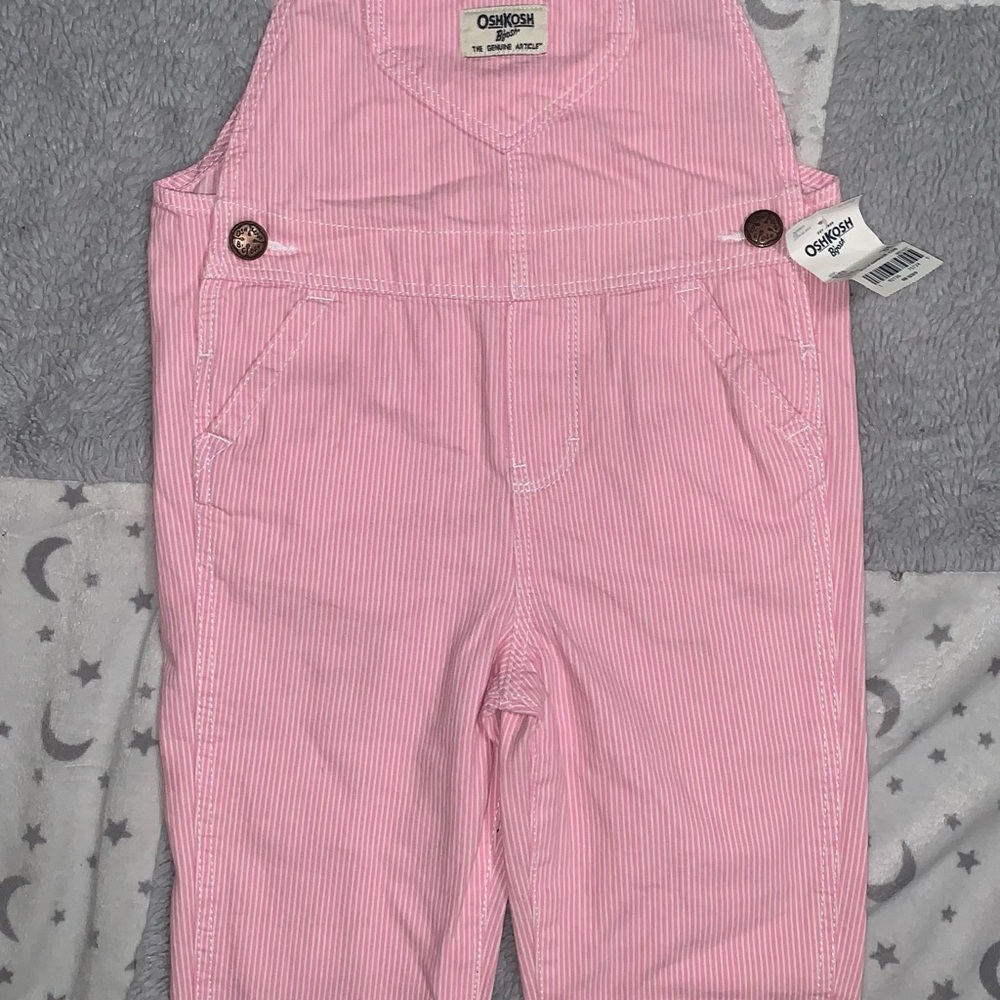 OshKosh B'gosh Pink Striped Kids Overalls